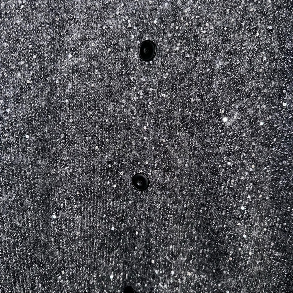 Like New ATM Gray Sequin Alpaca Button up Cardigan XS - Picture 6 of 12